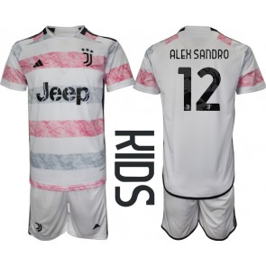 Lacne Dětský Futbalové dres Juventus Alex Sandro #12 2023-24 Krátky Rukáv - Preč (+ trenírky)